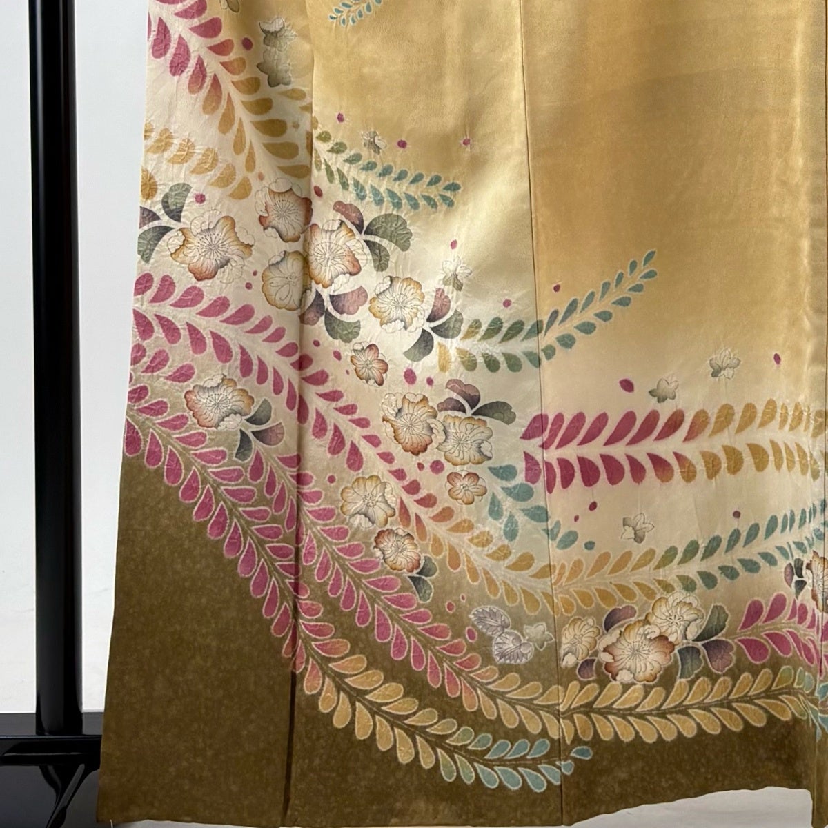 美品】 訪問着 身丈163cm 裄丈67cm M 袷 落款あり 辻が花柄 銀通し