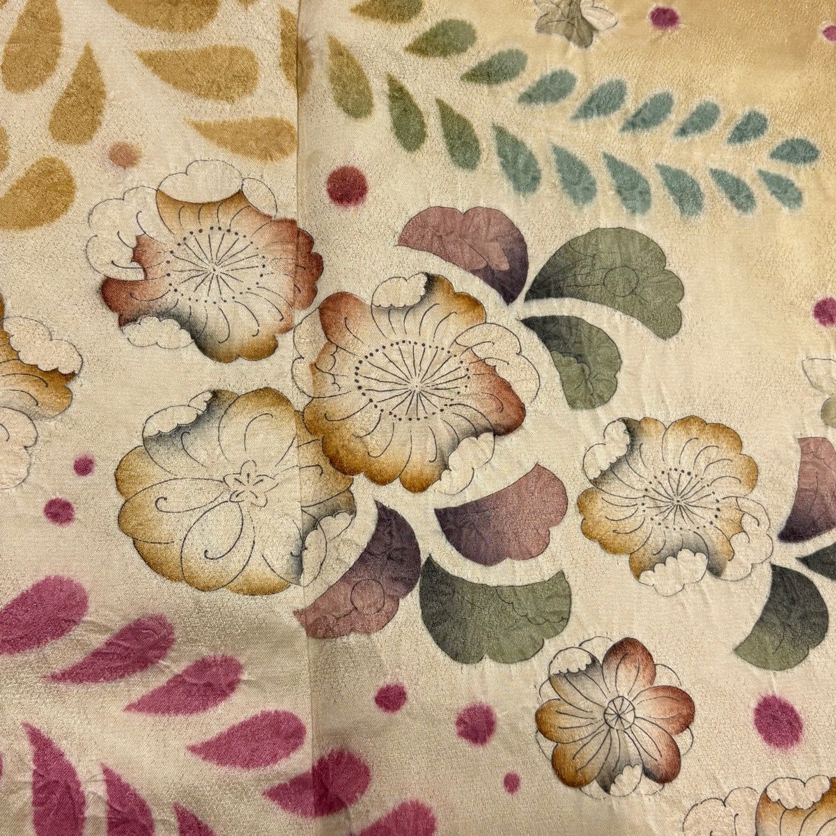 美品】 訪問着 身丈163cm 裄丈67cm M 袷 落款あり 辻が花柄 銀通し 美品】 訪問着 身丈163cm 裄丈67cm M 袷 落款あり 辻が花柄 銀通し
