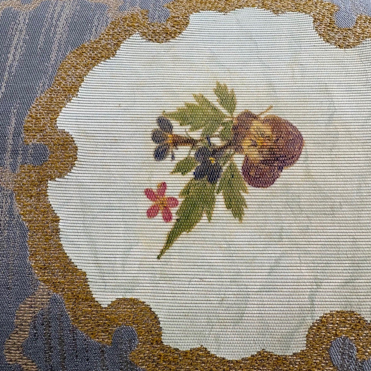 美品】 袋帯 名品 雪輪 草花 箔 灰色 お太鼓柄 正絹｜中古・古着