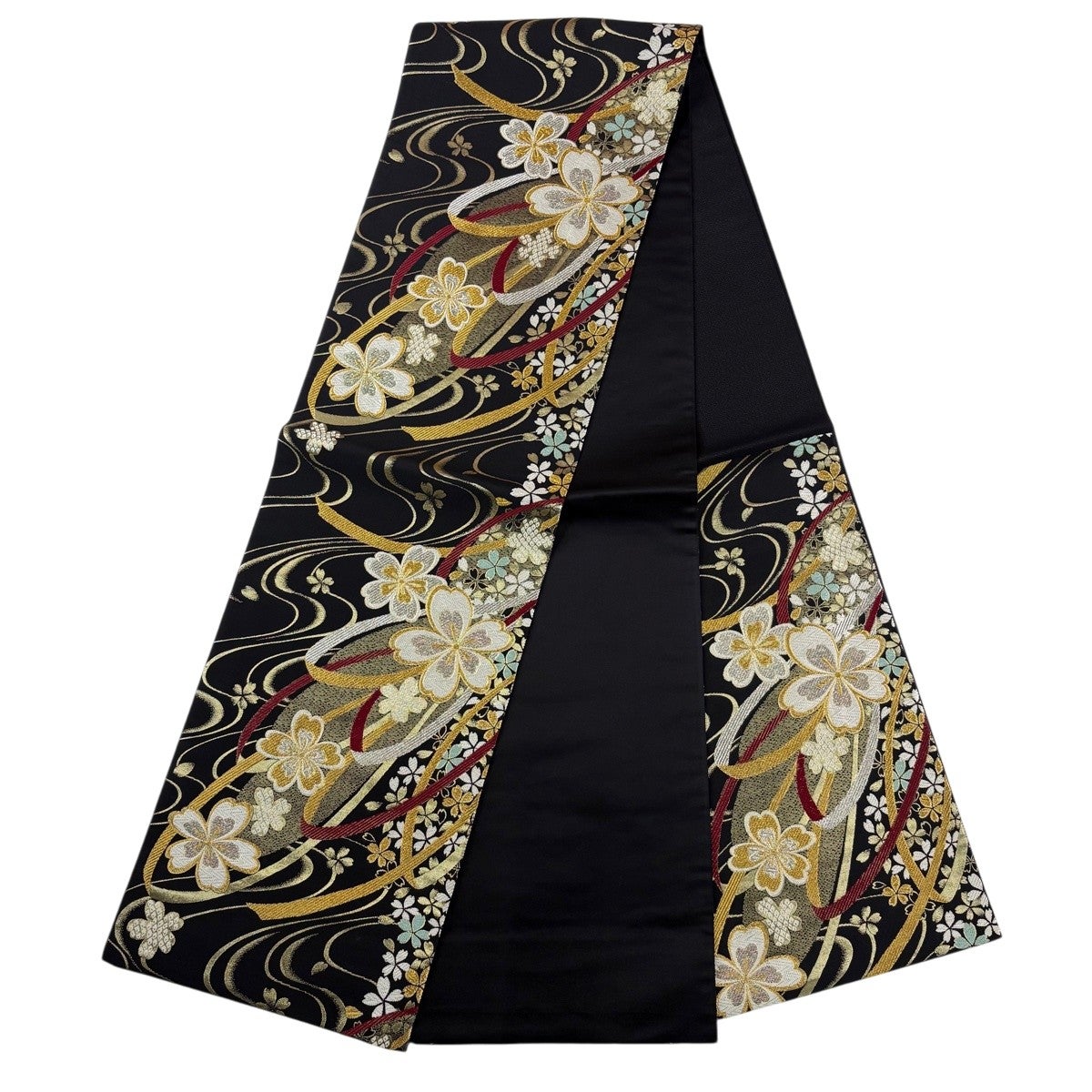 美品】 振袖 身丈166.5cm 裄丈67cm M 袷 袋帯フルセット 桜 誰が袖