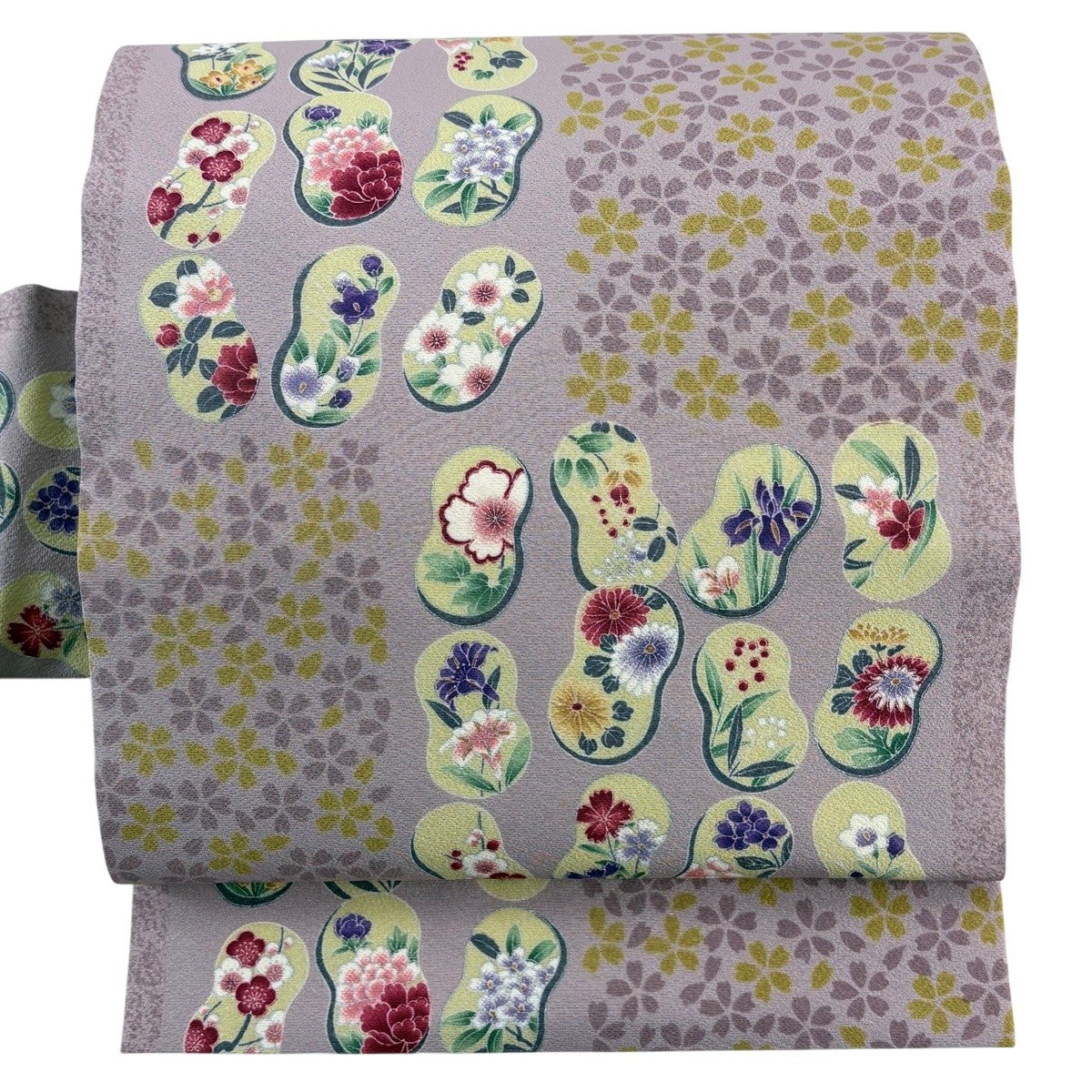 50%OFF 名古屋帯 秀品 夏帯 草花 薄小豆 正絹 K50｜中古・古着