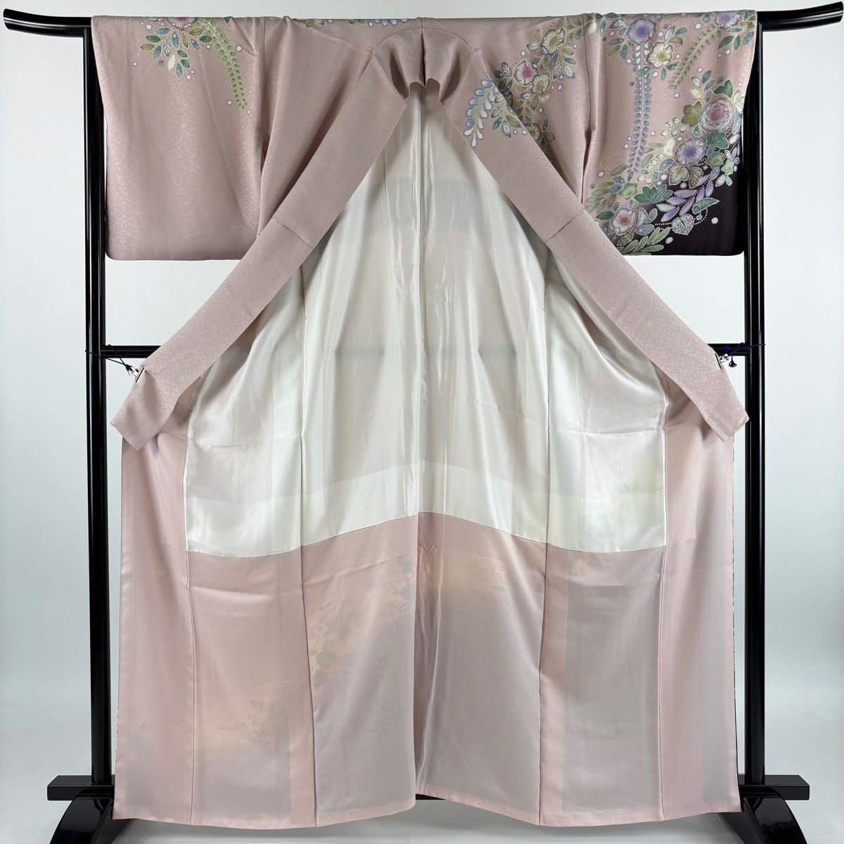 美品】 訪問着 身丈162cm 裄丈67cm M 袷 辻が花柄 金彩 染め分け 薄