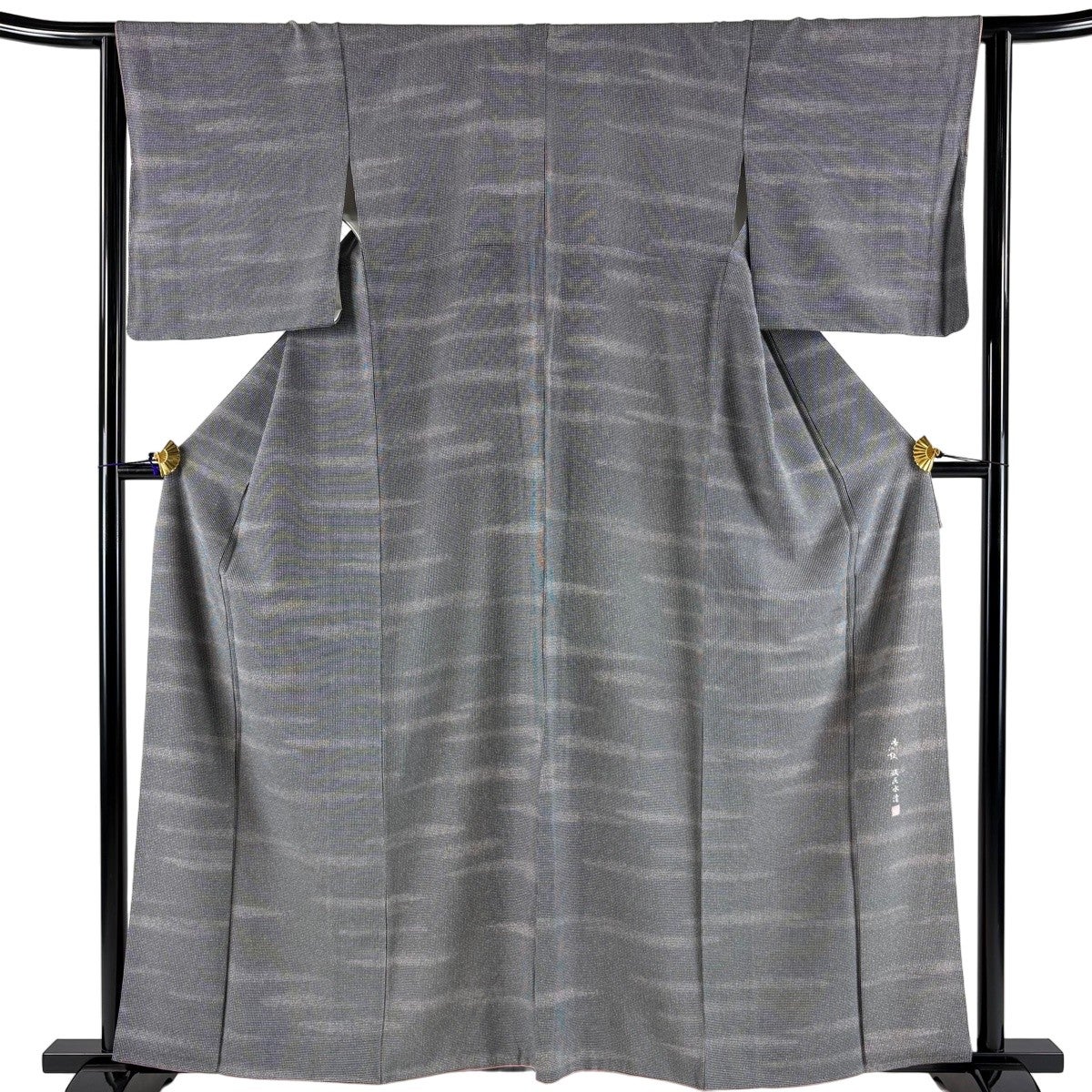 50%OFF 小紋 身丈157.5cm 裄丈65.5cm M 袷 斜め格子 小花 紺色 正絹