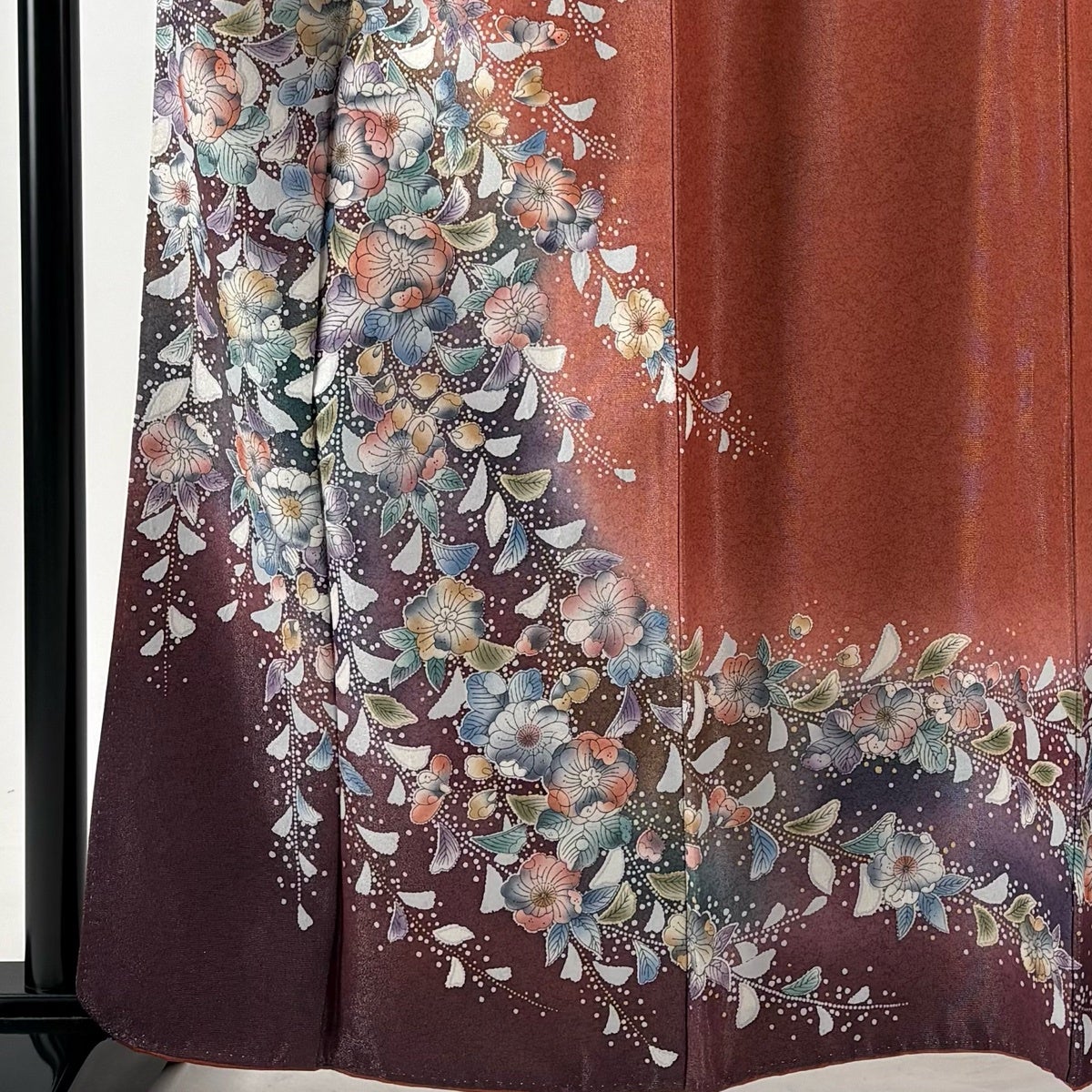 美品】 訪問着 身丈161cm 裄丈67.5cm L 袷 袋帯セット 辻が花柄 銀通し