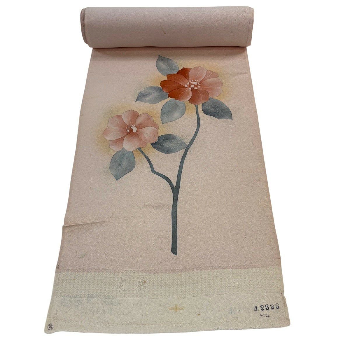 反物 秀品 付下げ 枝花 金彩 ピンク 正絹｜中古・古着・リサイクル着物