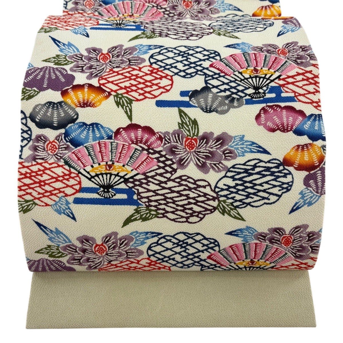 美品】開き名古屋帯 逸品 落款あり 平野晋二郎 琉球紅型 びんがた 草花 美品】開き名古屋帯 逸品 落款あり 平野晋二郎 琉球紅型 びんがた 草花