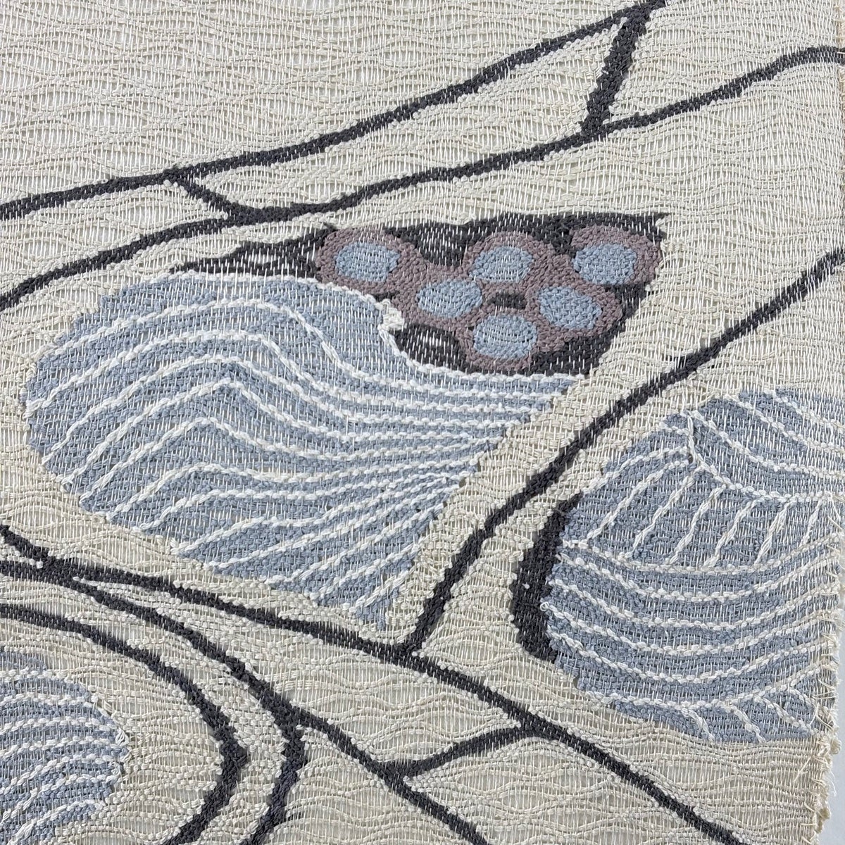 名古屋帯 秀品 八寸名古屋帯 夏帯 幾何学 ベージュ 正絹｜中古・古着