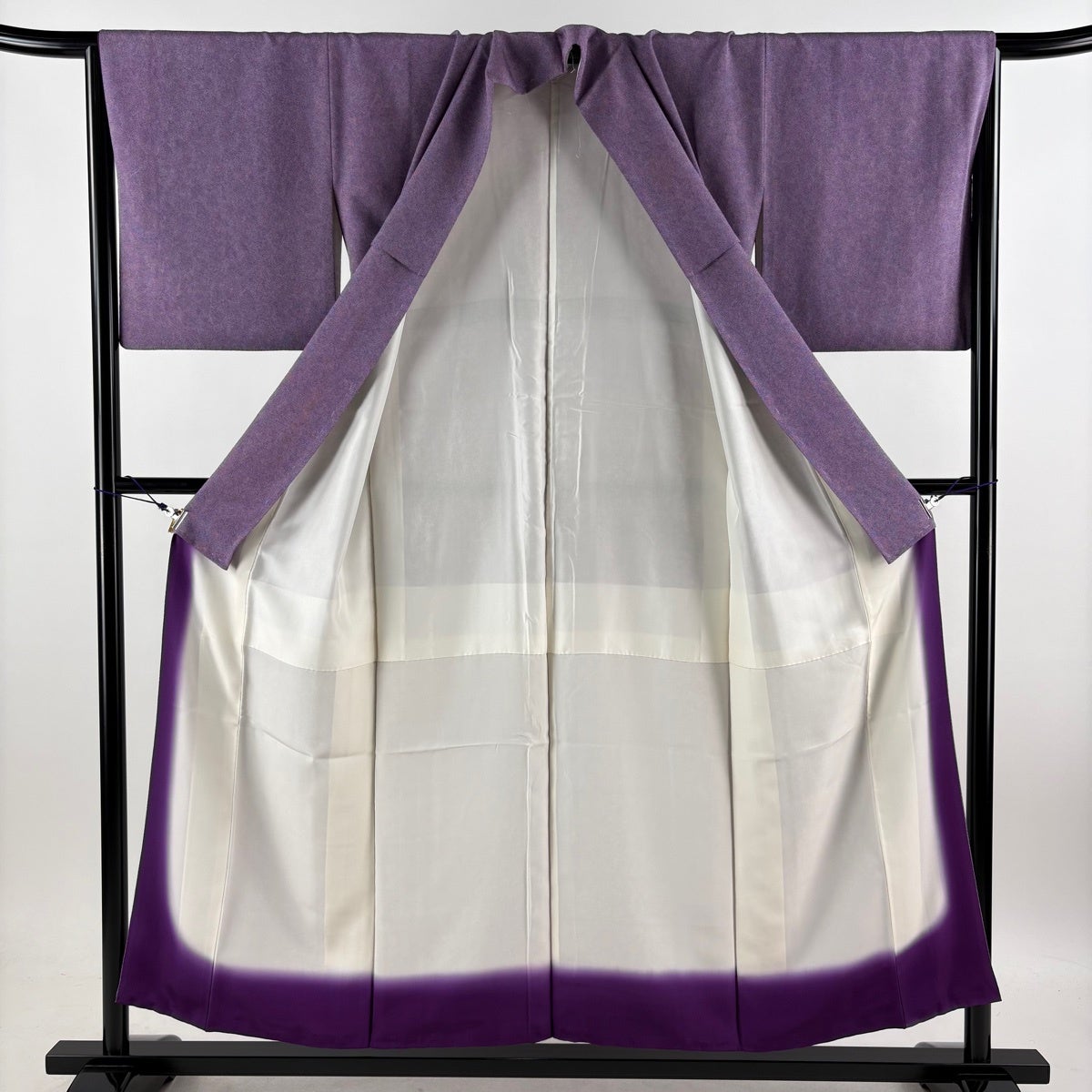 江戸小紋 身丈153cm 裄丈66cm M 袷 鮫 紫 正絹 秀品｜中古・古着