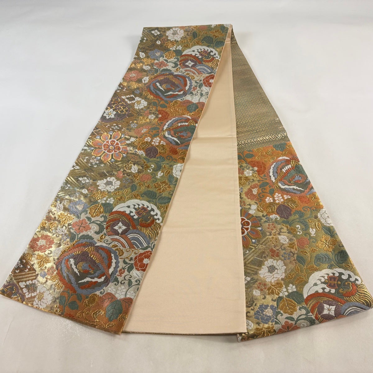 袋帯 秀品 鳳凰 草花 金糸 箔 金色 六通 正絹｜中古・古着・リサイクル