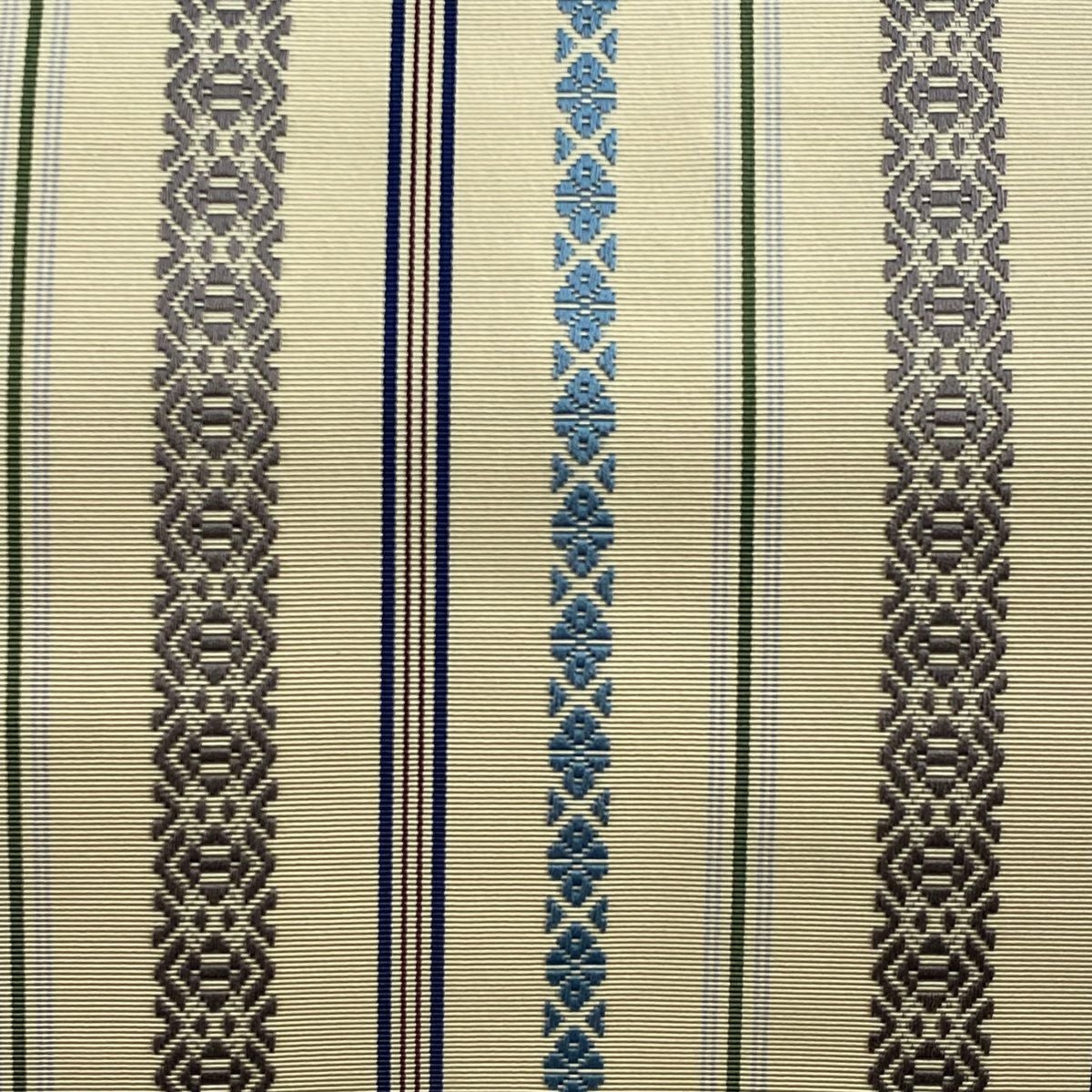 最終値引き】 70%OFF 名古屋帯 名品 八寸名古屋帯 松葉仕立て 縞 幾何