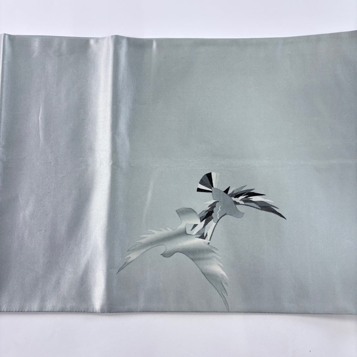 袋帯 秀品 鳥 箔 ぼかし 灰色 お太鼓柄 正絹|中古・古着・リサイクル 袋帯 秀品 鳥 箔 ぼかし 灰色 お太鼓柄 正絹|中古・古着・リサイクル