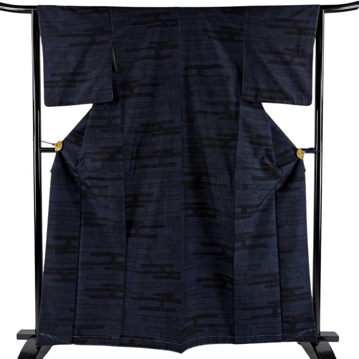 美品】 紬 身丈158cm 裄丈65cm M 袷 鳥獣戯画 ヱ霞 深緑 正絹 名品
