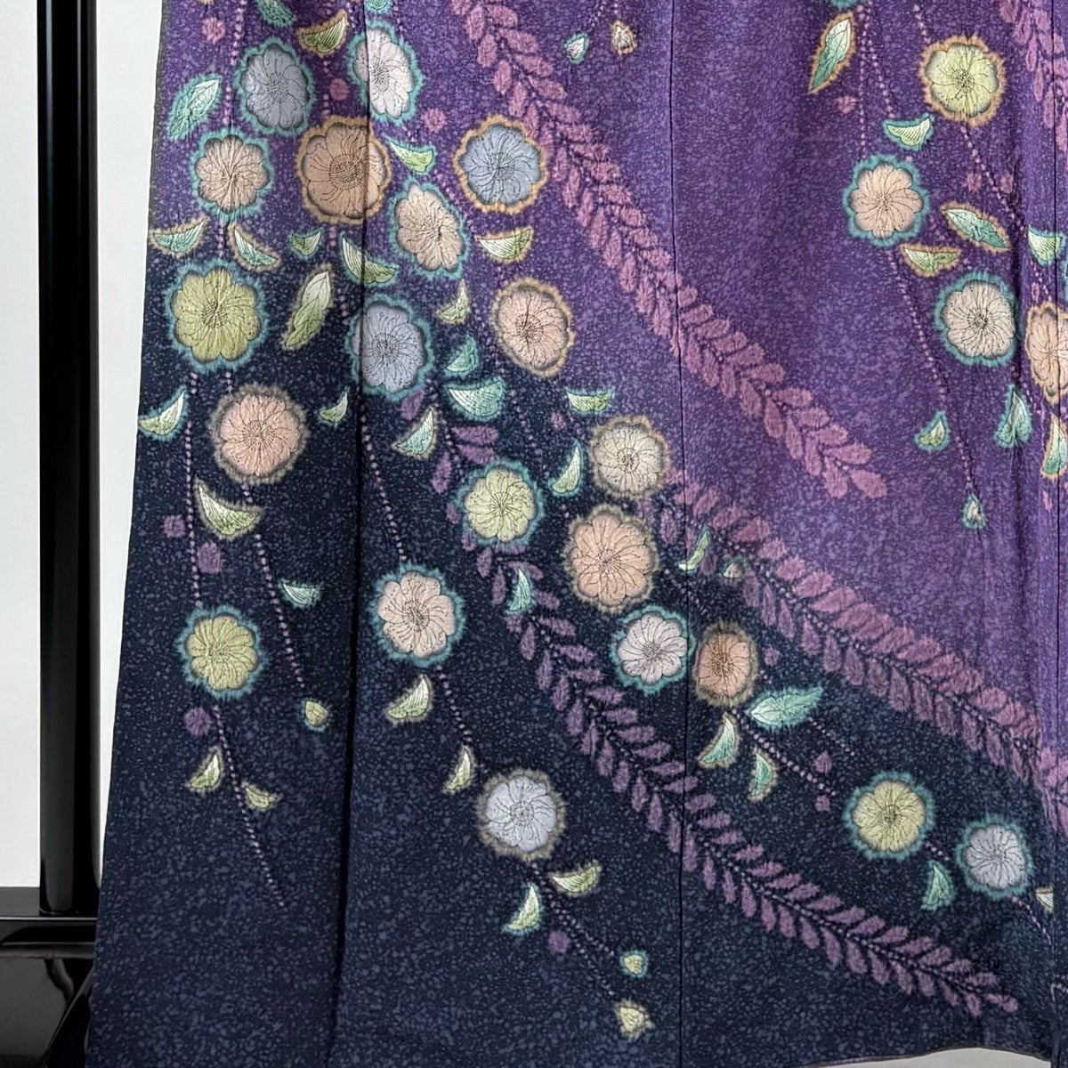 美品】 訪問着 身丈166cm 裄丈65cm M 袷 辻が花柄 染め分け ぼかし 紫