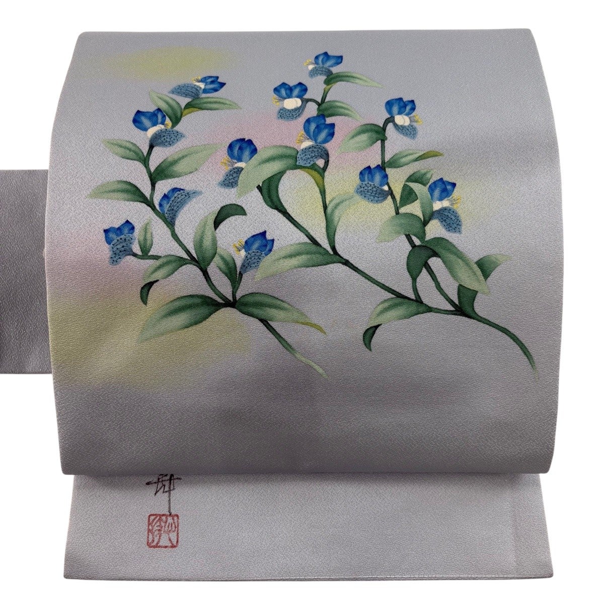 薄小豆色　花唐草　正絹　名古屋帯　375 名古屋帯 秀品 関西仕立て 草花 蝶 金糸 唐織 小豆色 正絹｜中古・古着