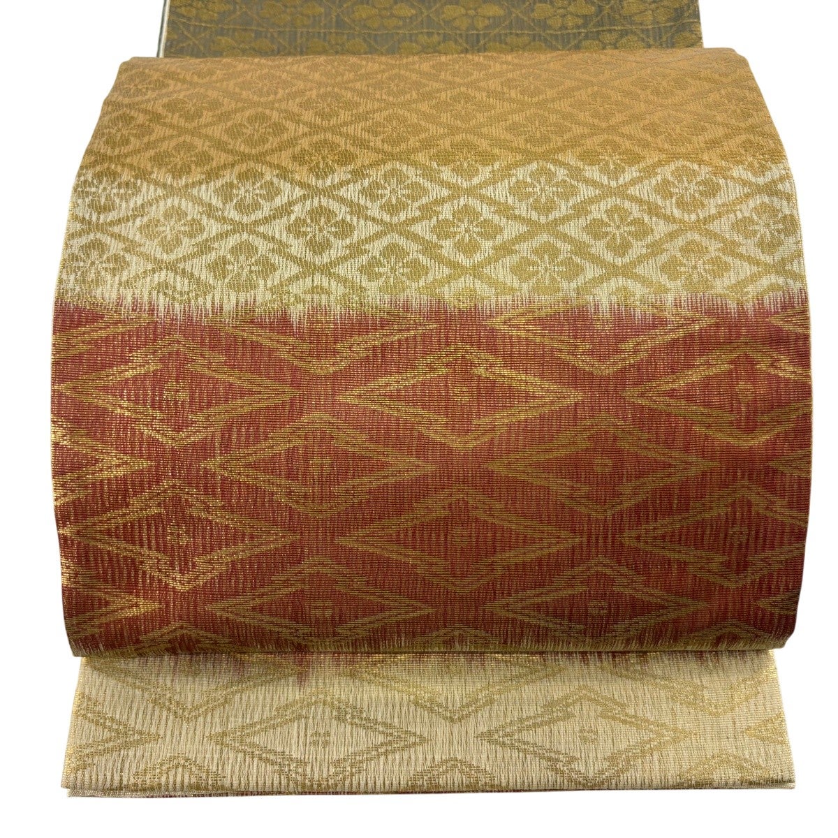 美品】 袋帯 逸品 紋屋井関 落款あり 御寮織 鳳凰 花唐草 箔 金糸 紫