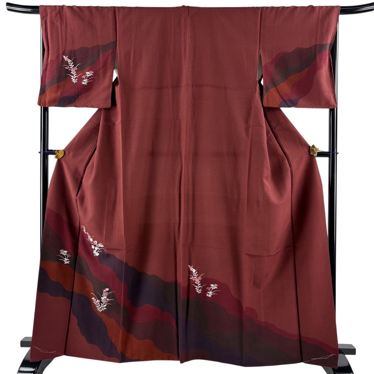 美品】 名古屋帯 優品 関西仕立て 八寸名古屋帯 松葉仕立て 霞 金通し