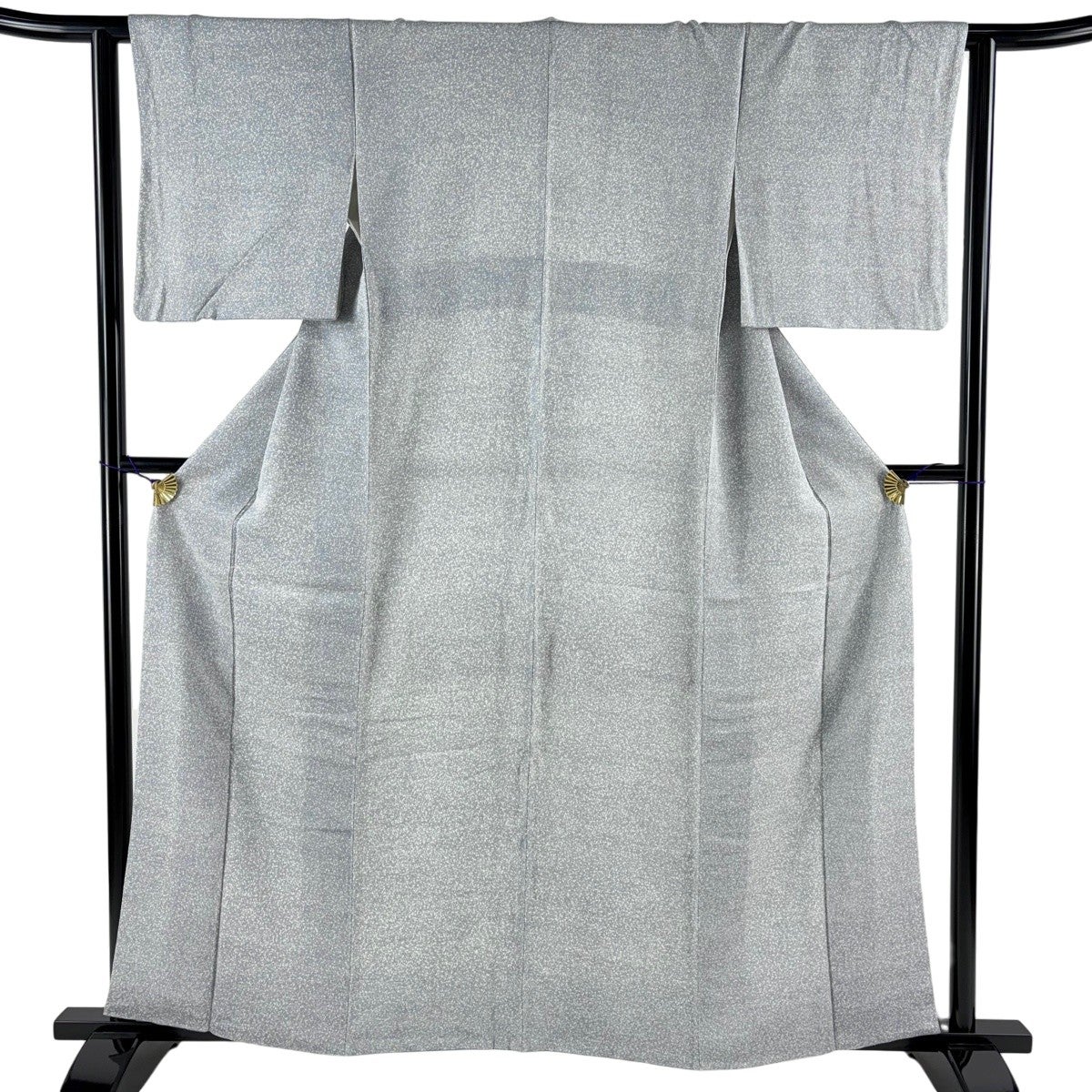 小紋 身丈160cm 裄丈62cm S 袷 幾何学模様 青灰色 正絹 秀品｜中古