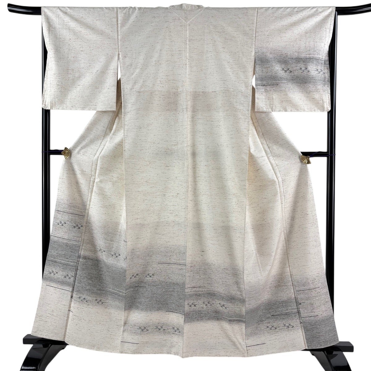 美品】 付下げ 身丈161.5cm 裄丈65.5cm M 袷 紬地 縞 幾何学模様