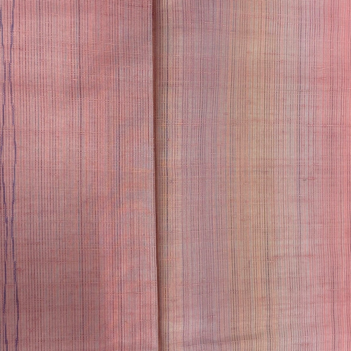 美品】 紬 身丈158.5cm 裄丈63cm S 袷 置賜紬 紅花染 バチ衿 証紙あり