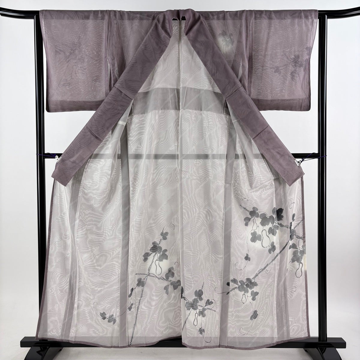 美品】 付下げ 身丈158cm 裄丈62.5cm S 紗袷 瓢箪 ぼかし 灰紫 正絹