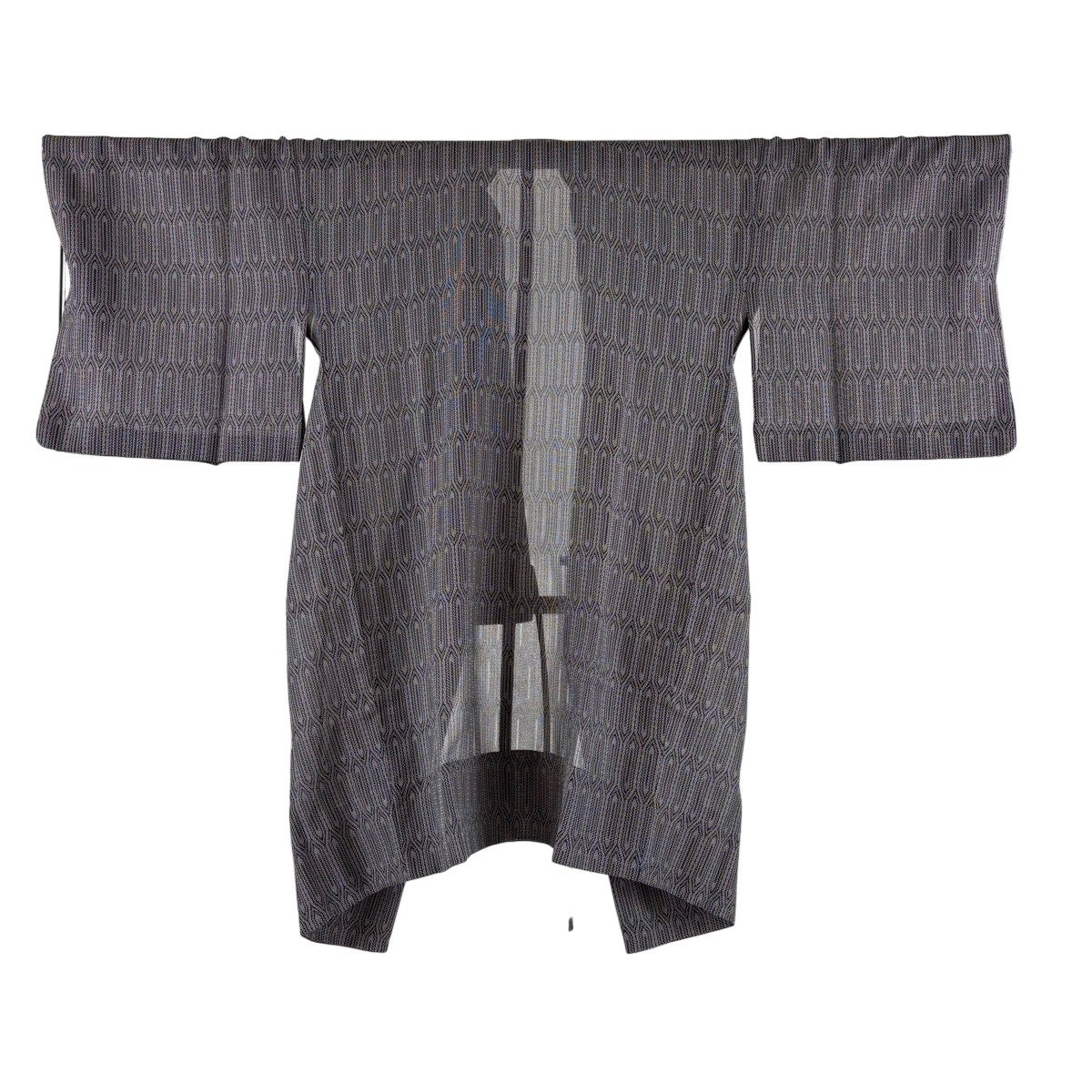 美品】 道中着 身丈82cm 裄丈65.5cm M 無月 和装コート 落款あり 幾何