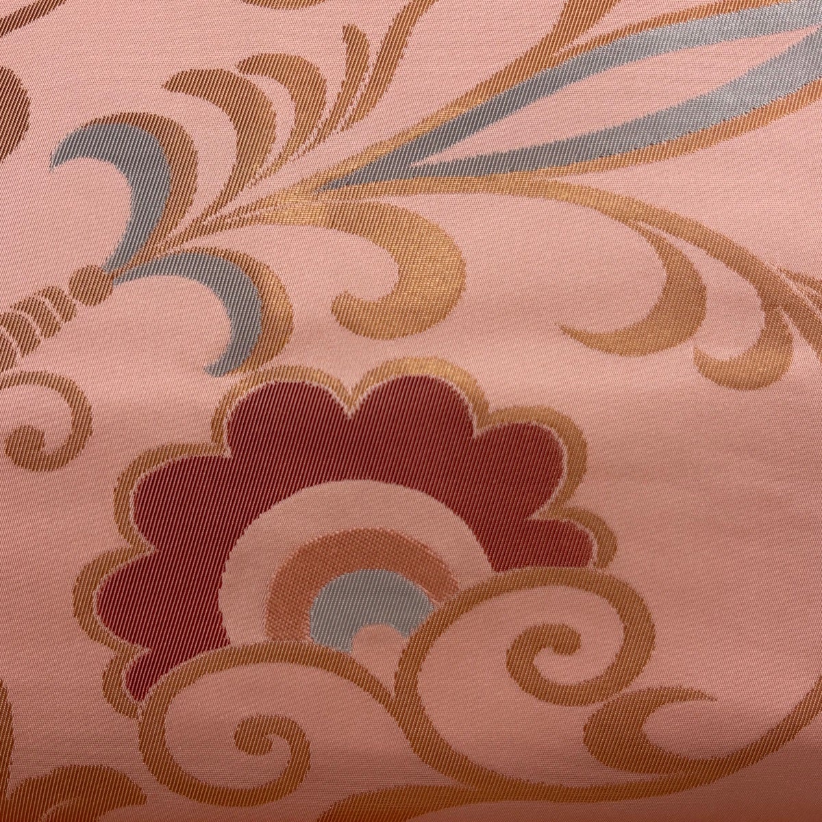 美品】 名古屋帯 秀品 花唐草 箔 ピンク 正絹｜中古・古着・リサイクル