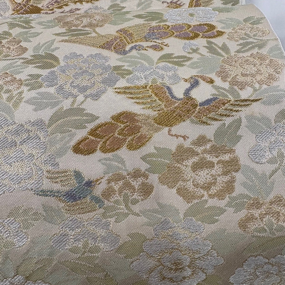 美品】 袋帯 秀品 川島織物 落款あり 関西仕立て 鳳凰 牡丹 金銀糸 箔