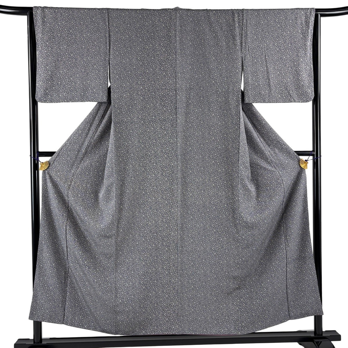 30%OFF 小紋 身丈155cm 裄丈63.5cm S 袷 幾何学模様 青紫 正絹 優品 