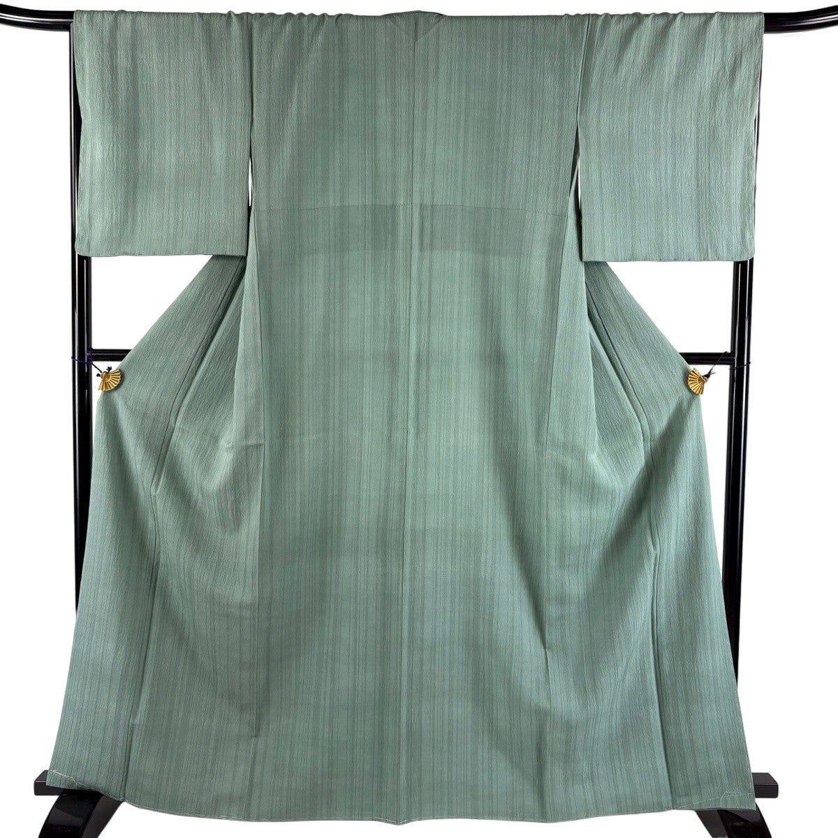 ★専用★美品 小紋 薄い灰緑 蛍ぼかし 身丈154cm 裄丈63cm 袷 お洒落 美品】 小紋 身丈165cm 裄丈67.5cm L 袷 菅原結 漢方染 落款あり 縦縞