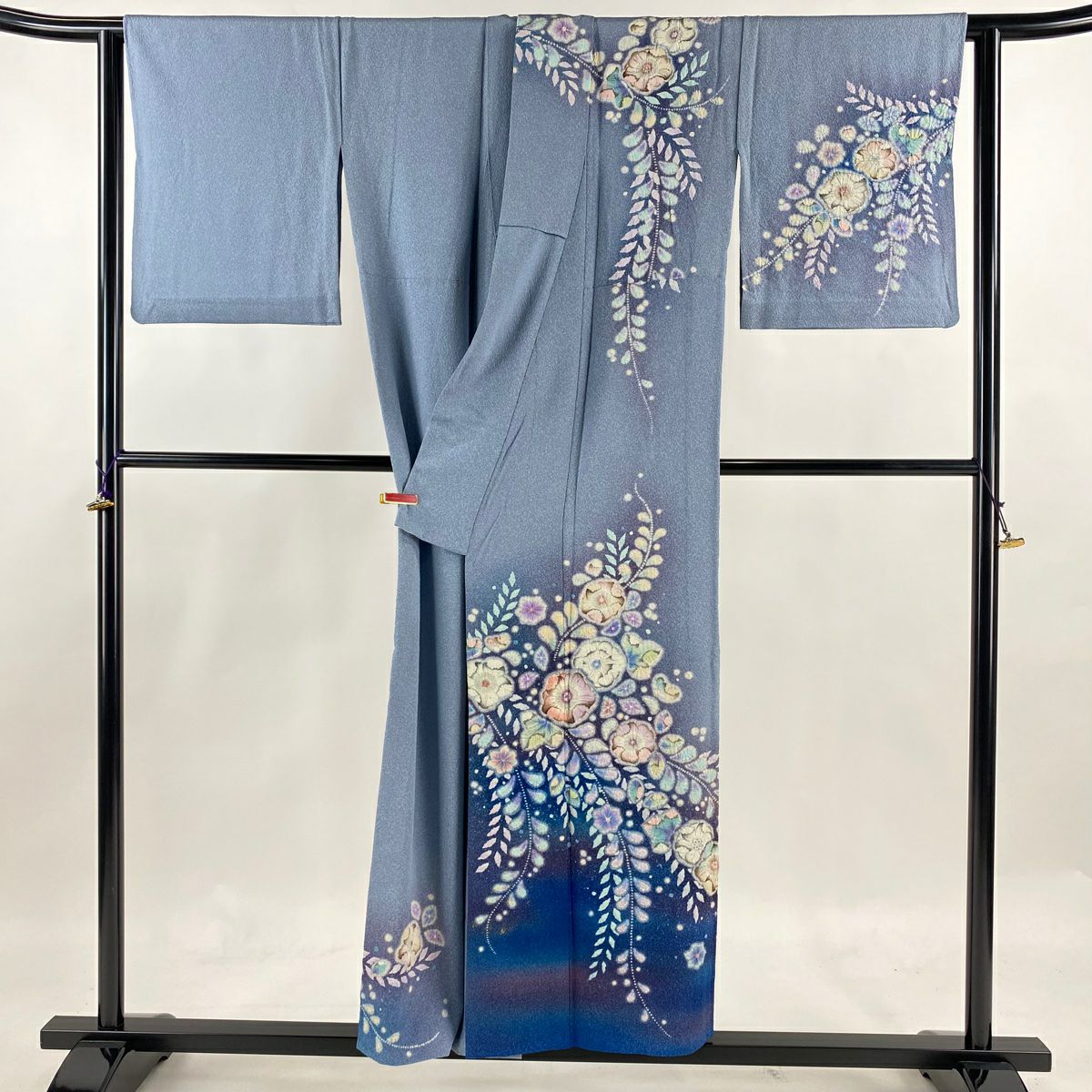 訪問着 身丈152.5cm 裄丈63cm S 単衣 翠山工房 落款あり 辻が花 ぼかし