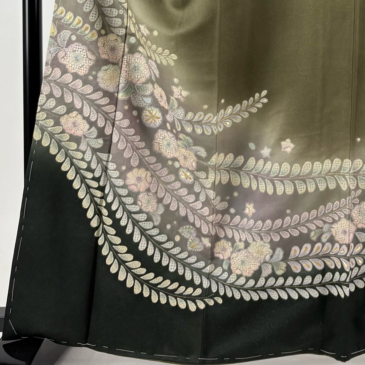 美品】 訪問着 身丈163cm 裄丈65cm M 袷 辻が花柄 刺繍 金通しし 茶