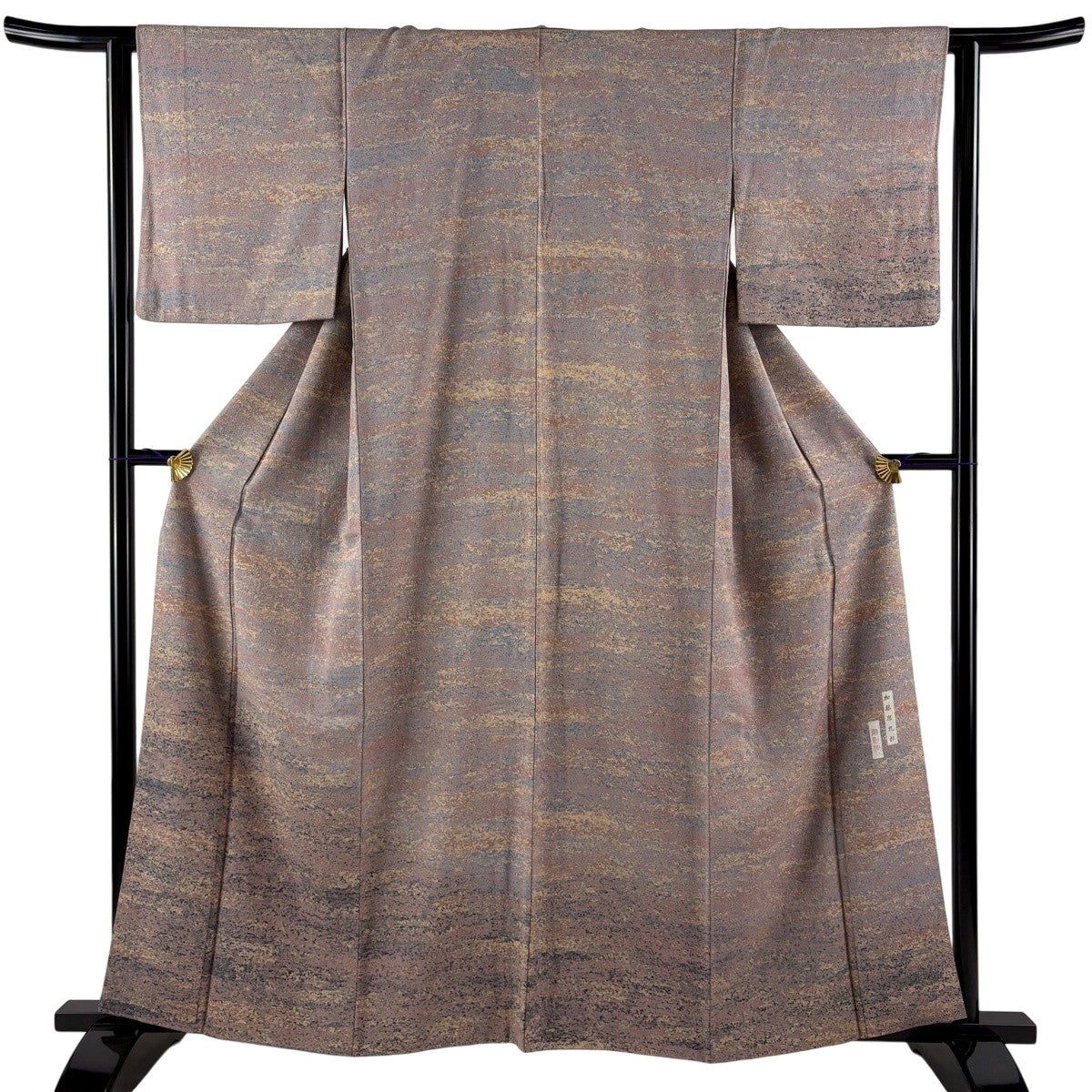 美品】 付下げ 身丈160.5cm 裄丈61cm S 袷 陶彩染 落款あり 幾何学 灰