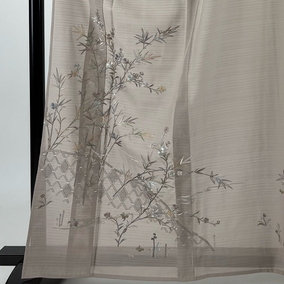 美品】 付下げ 身丈163cm 裄丈61.5cm S 薄物 絽 撫子 間垣 刺繍 金糸
