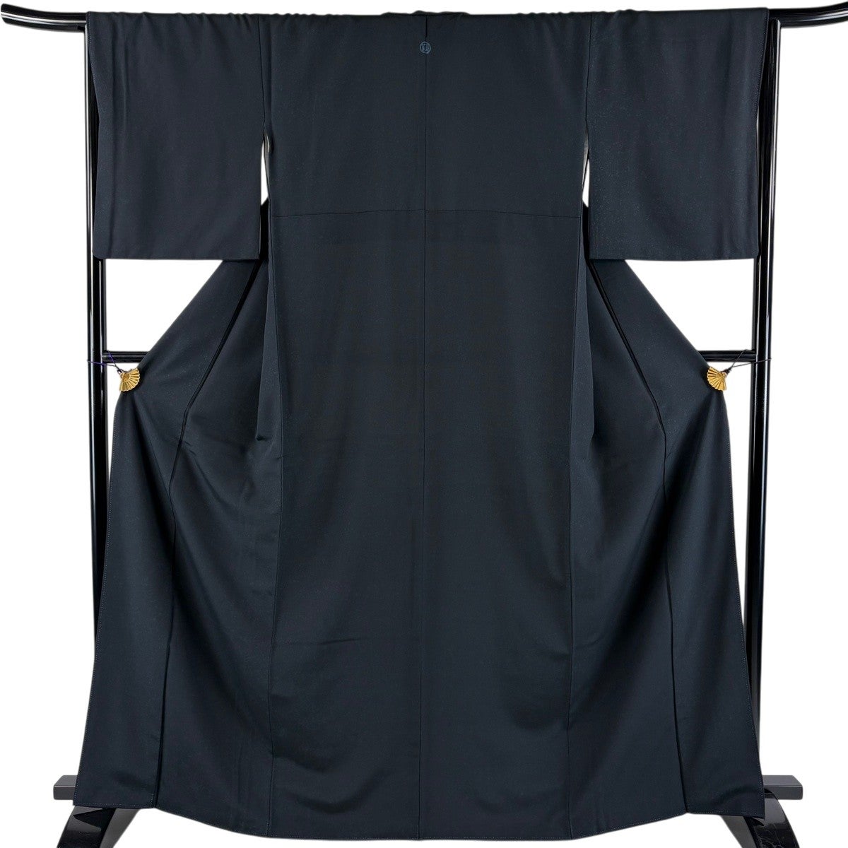 美品】 小紋 身丈165cm 裄丈65.5cm M 袷 幾何学 墨色 正絹 秀品 一つ紋