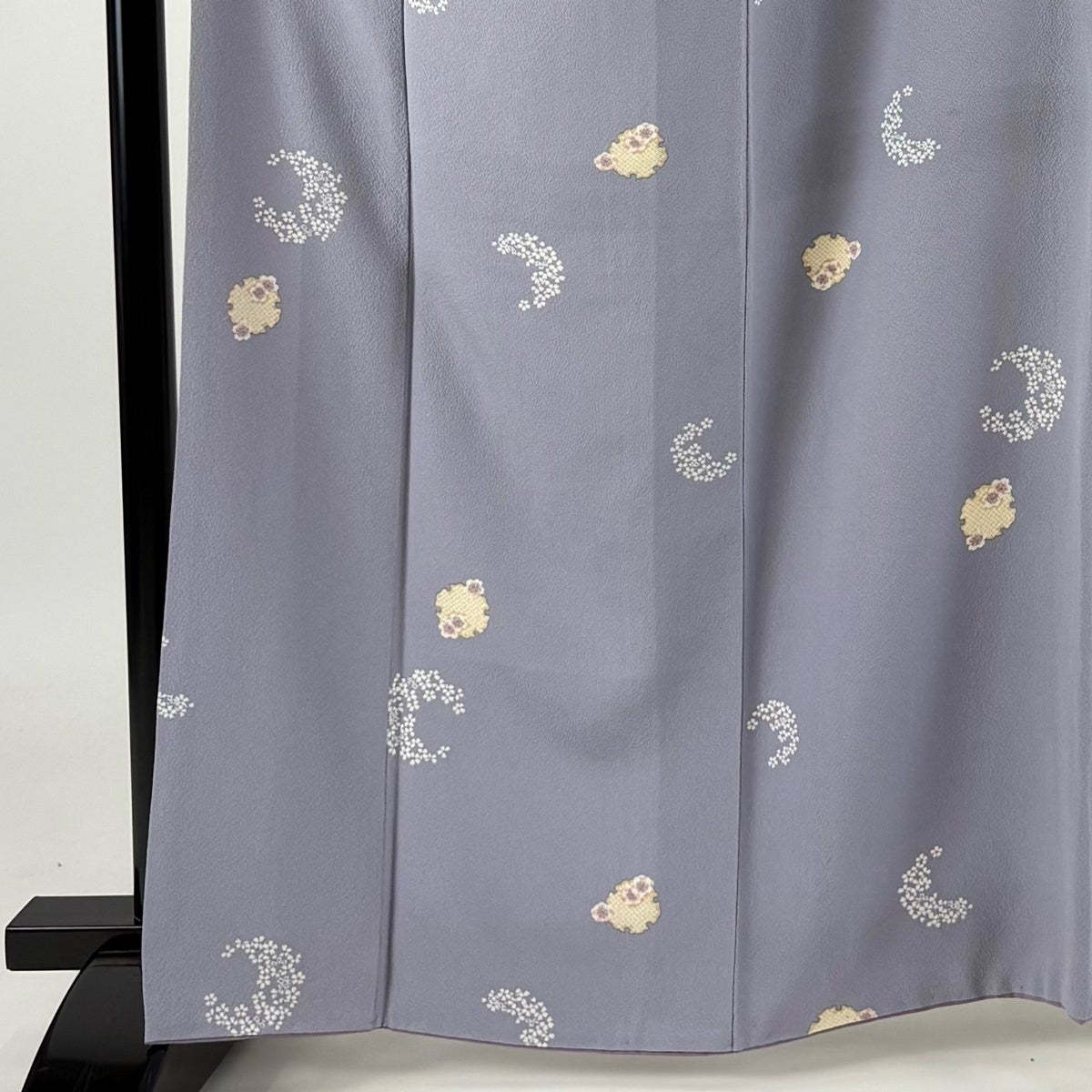 小紋 身丈161.5cm 裄丈65cm M 袷 桜 雪輪 薄紫 正絹 秀品｜中古・古着