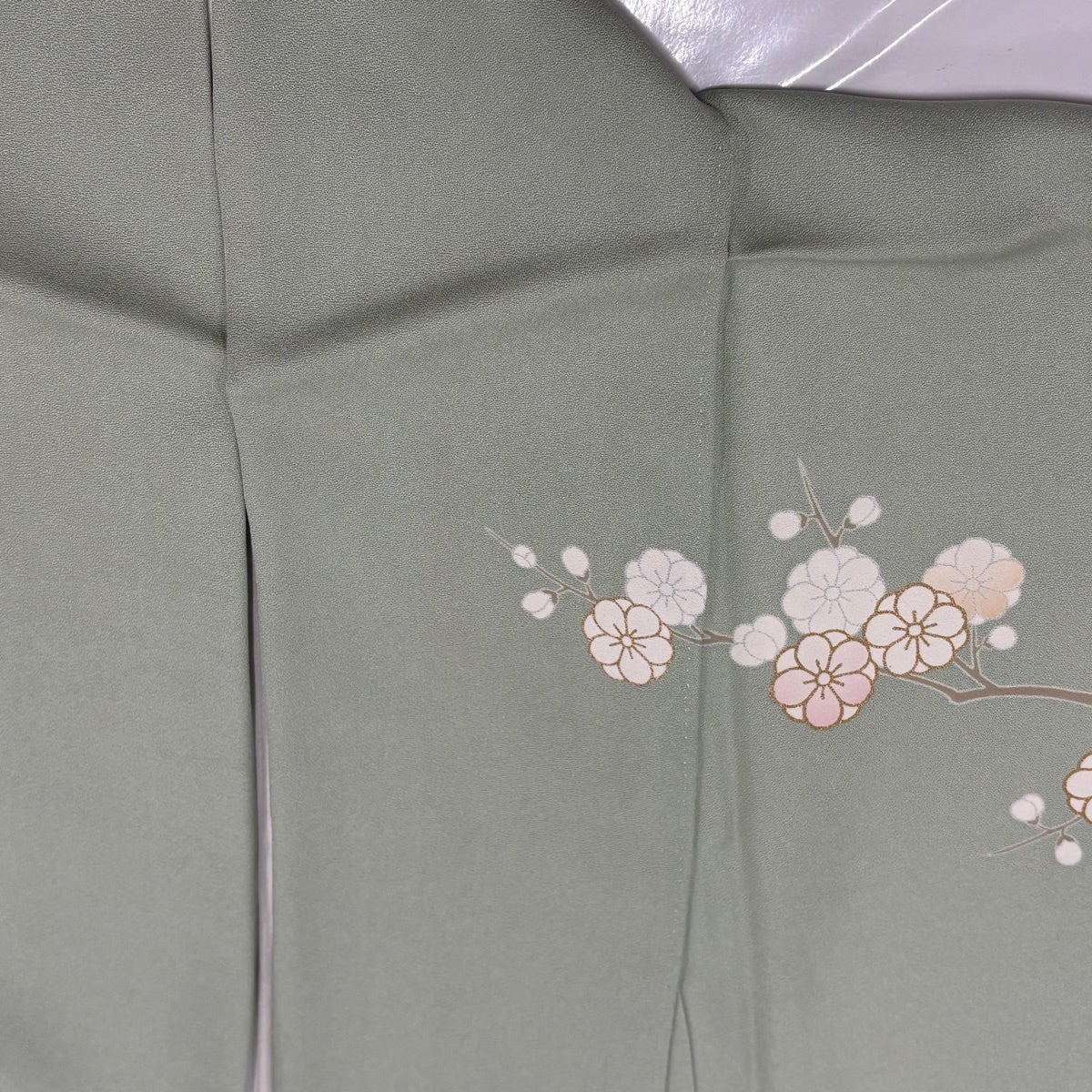 訪問着 身丈163.5cm 裄丈67cm M 袷 菊 菖蒲 金糸 金彩 薄緑 正絹 秀品