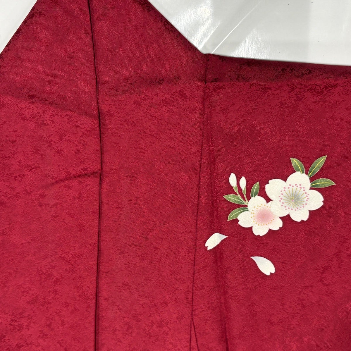 振袖 身丈167cm 裄丈70cm L 袷 鞠 桜 金彩 箔 赤 正絹 秀品｜中古