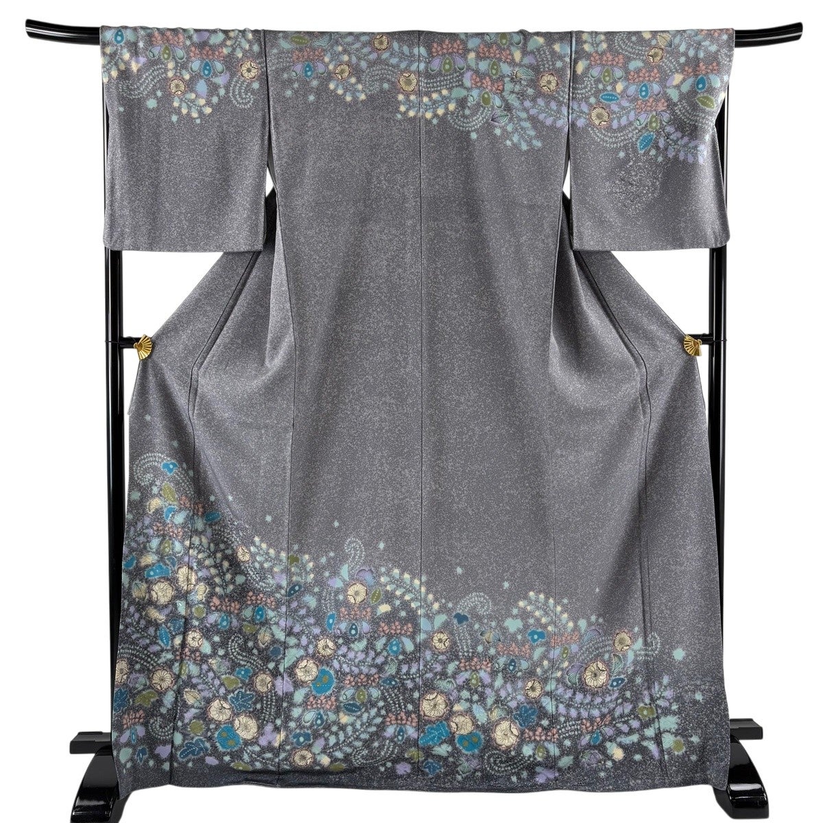 ★専用★訪問着 辻が花 絞り グレー トールサイズ 身丈165cm 裄丈68cm 訪問着 身丈171cm 裄丈67.5cm L 袷 辻が花柄 刺繍 ぼかし 灰色 正絹