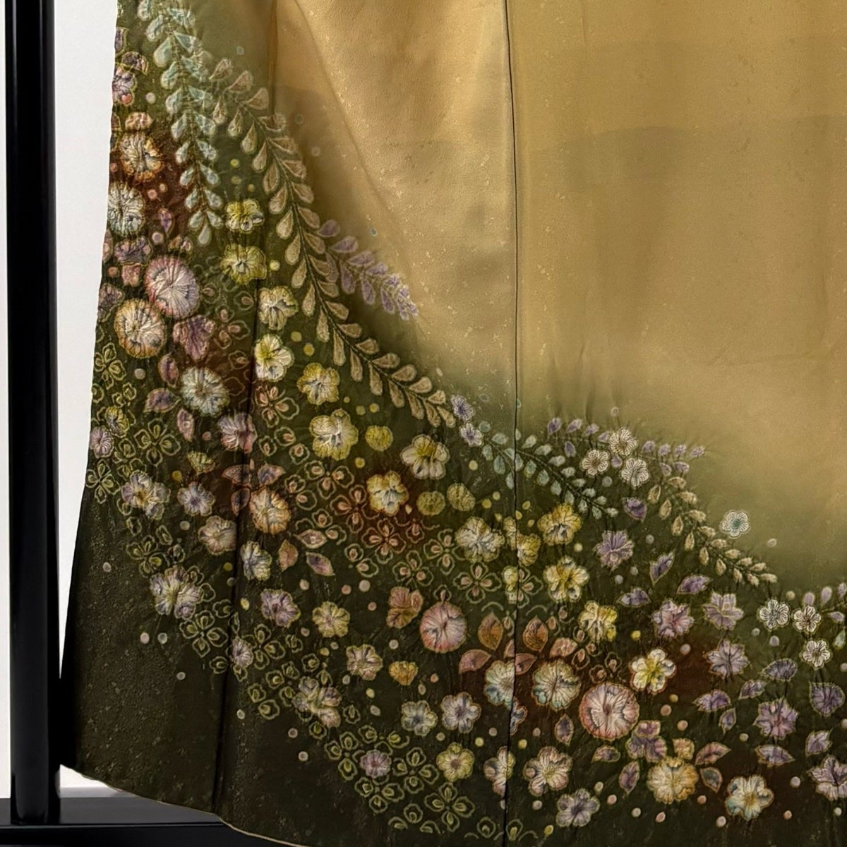 美品】 訪問着 身丈158.5cm 裄丈66cm M 袷 落款あり 辻が花 金通し