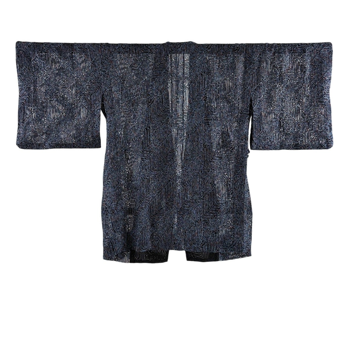 美品】 道中着 身丈82cm 裄丈65.5cm M 無月 和装コート 落款あり 幾何
