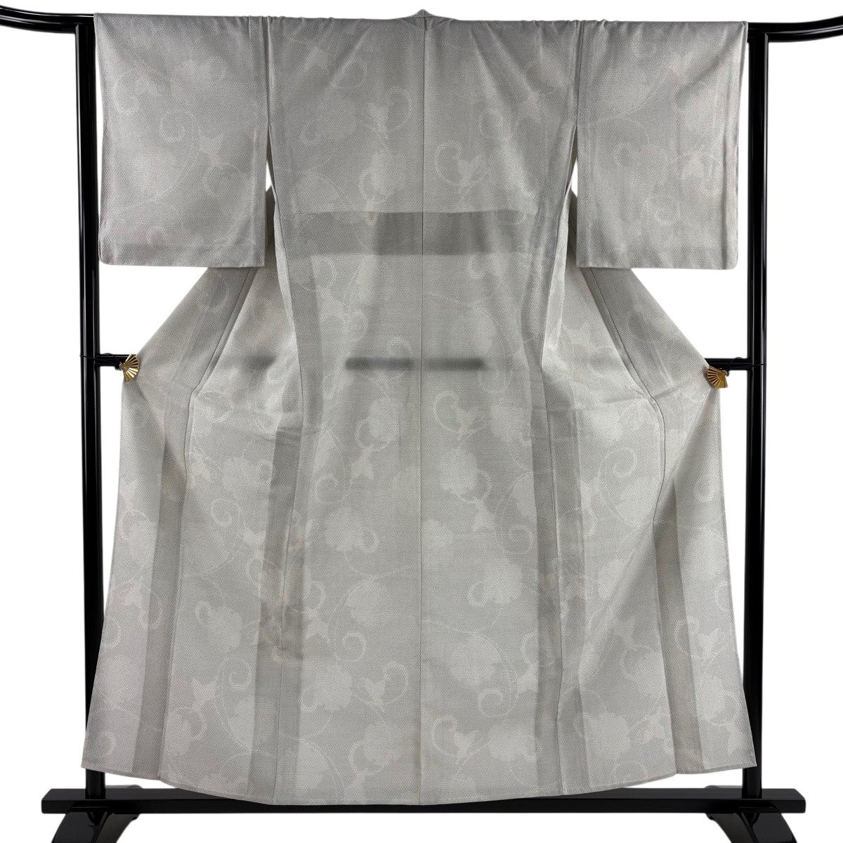 紬 身丈157.5cm 裄丈64.5cm M 単衣 ベージュ 正絹 秀品｜中古・古着