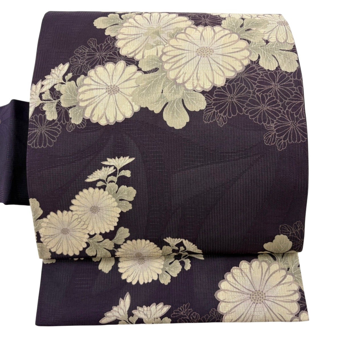 美品】 名古屋帯 名品 夏帯 菊 紫 正絹｜中古・古着・リサイクル着物
