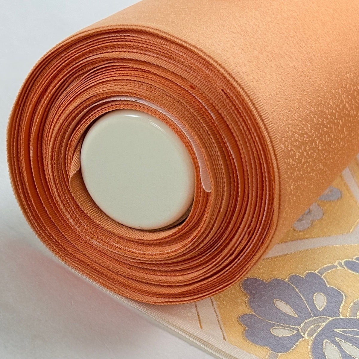反物 秀品 付下げ 蜀江文 草花 金彩 ぼかし オレンジ 正絹｜中古・古着