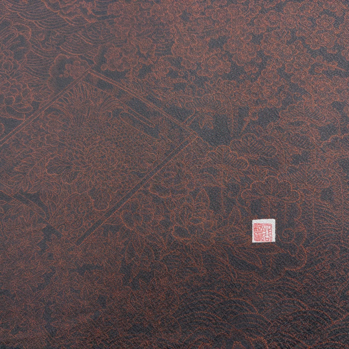 反物 秀品 小紋 落款 冊子 草花 墨色 正絹｜中古・古着・リサイクル