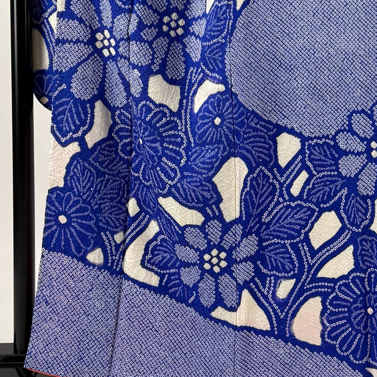 振袖 身丈162.5cm 裄丈65cm M 袷 菊 絞り 青 正絹 秀品｜中古・古着