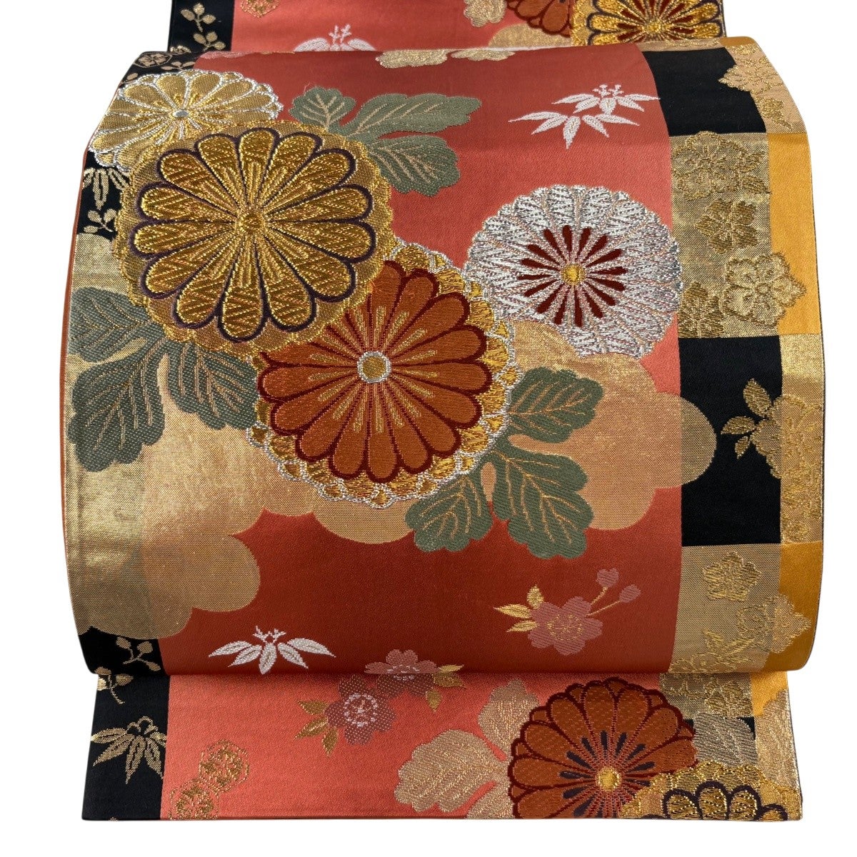 袋帯 秀品 松梅 鶴 金銀糸 箔 青灰色 六通 正絹｜中古・古着