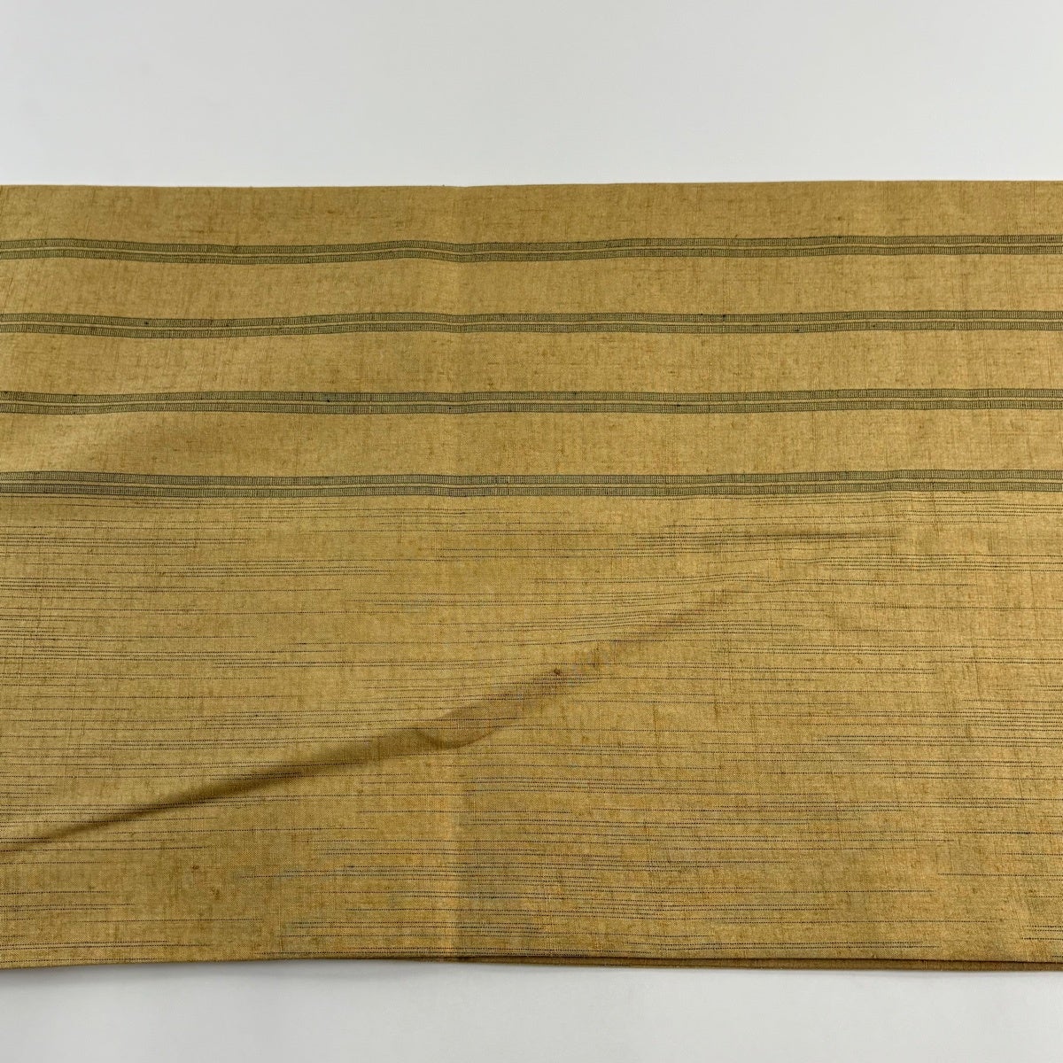 袋帯 秀品 紬地 菊 枝梅 金彩 からし色 お太鼓柄 正絹｜中古・古着