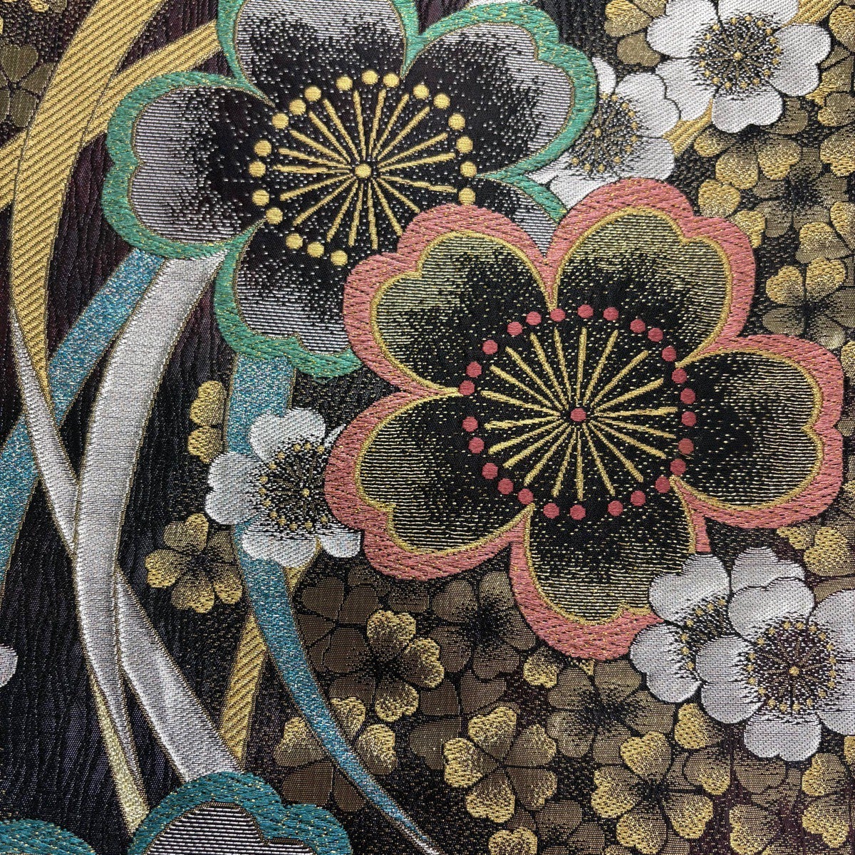 美品】 振袖 身丈166cm 裄丈68cm L 袷 袋帯フルセット 桜 流水 金通し