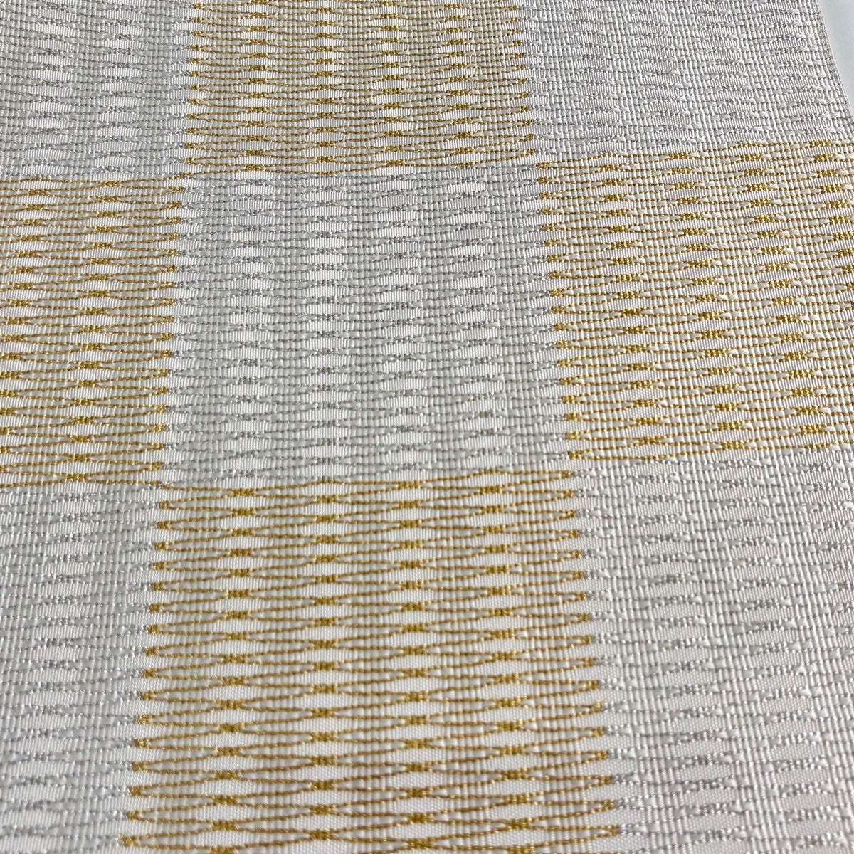 美品】 袋帯 逸品 人間国宝 北村武資 落款あり 魚々子縞 金銀糸