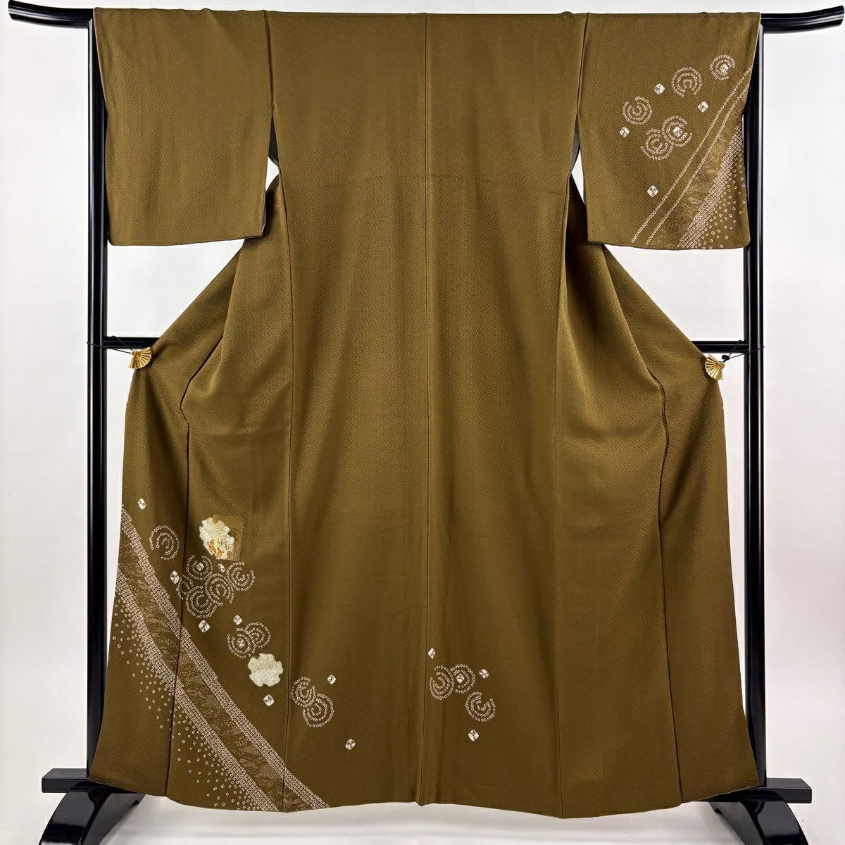 美品】 付下げ 身丈164cm 裄丈67.5cm L 袷 袋帯セット 草花 うさぎ 美品】 付下げ 身丈164cm 裄丈67.5cm L 袷 袋帯セット 草花 うさぎ